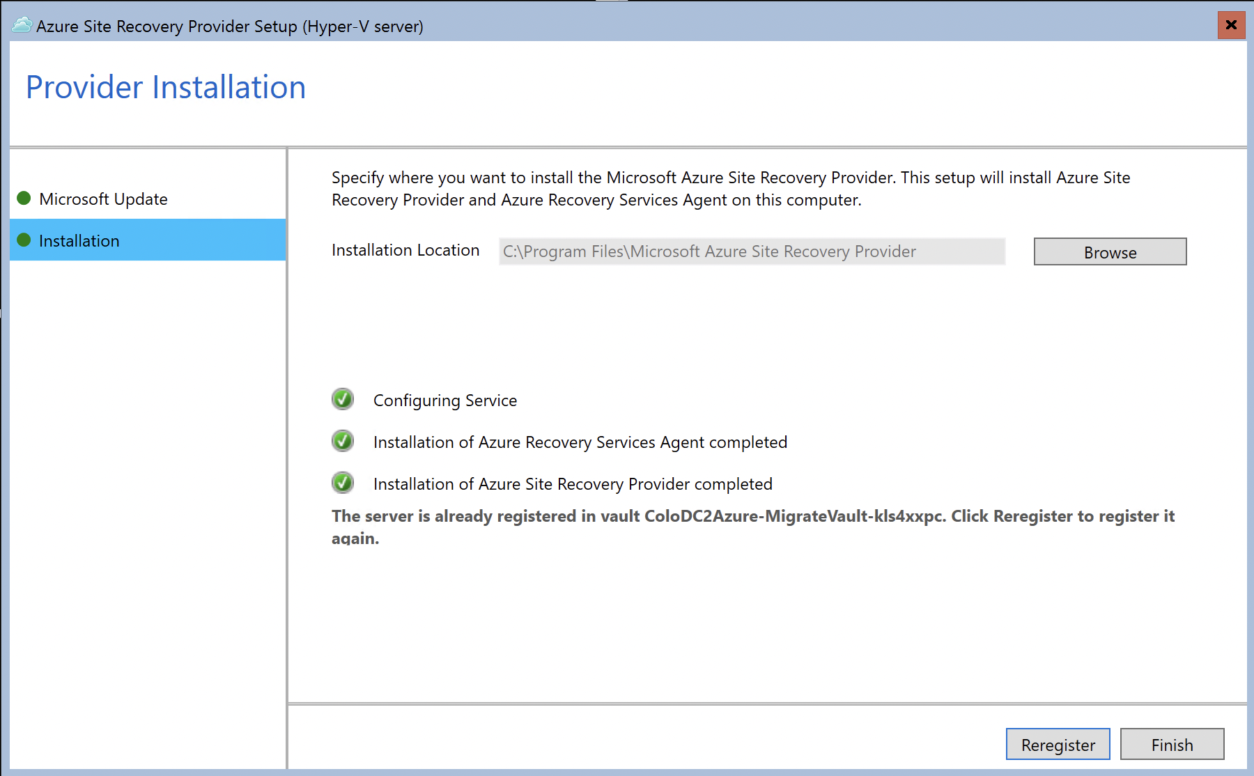 Install Azure Site Recovery Provider - AzureIs.Fun