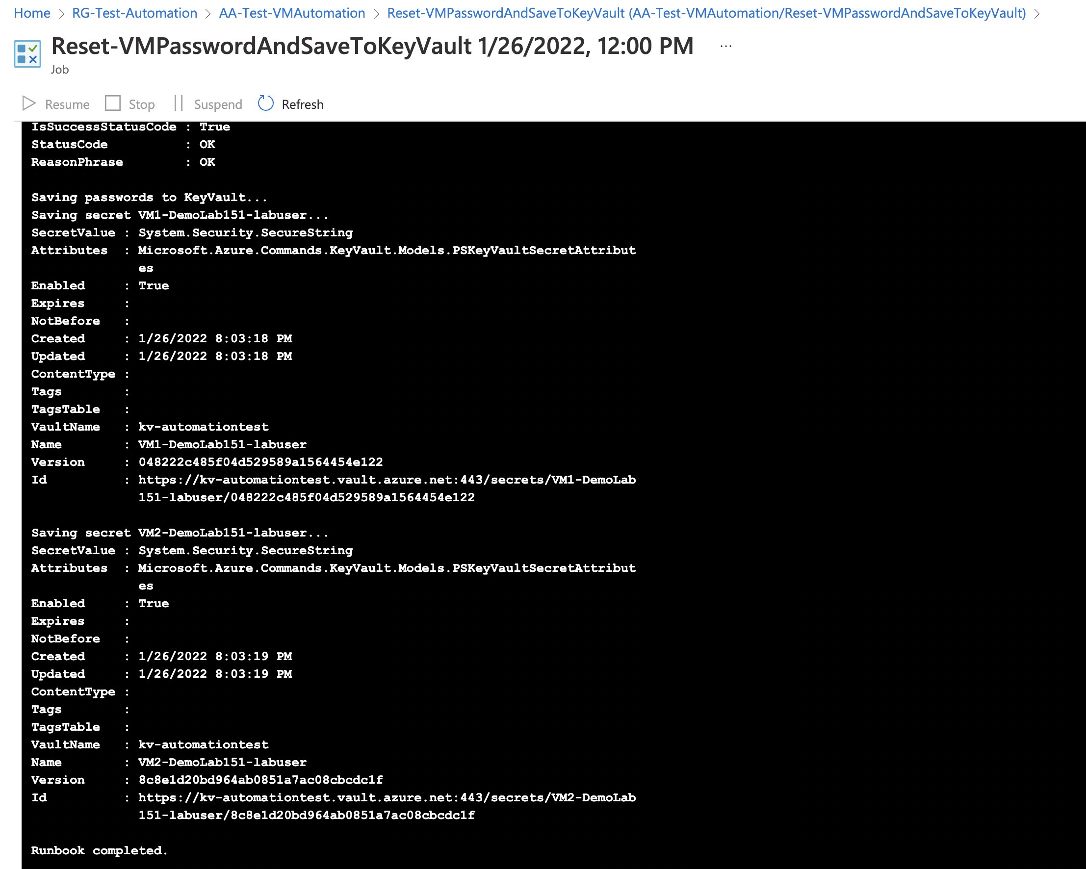 PowerShell Runbook - Rotate Azure VM Passwords - AzureIs.Fun