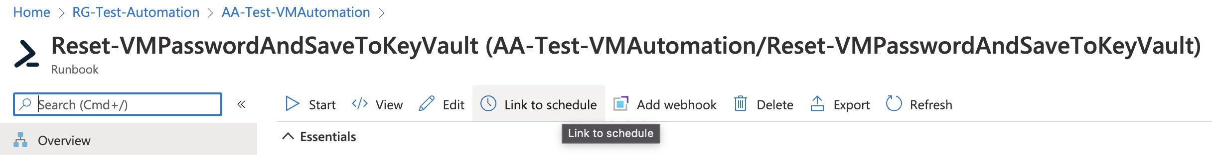 Link Azure Automation PowerShell Runbook to Schedule - AzureIs.Fun