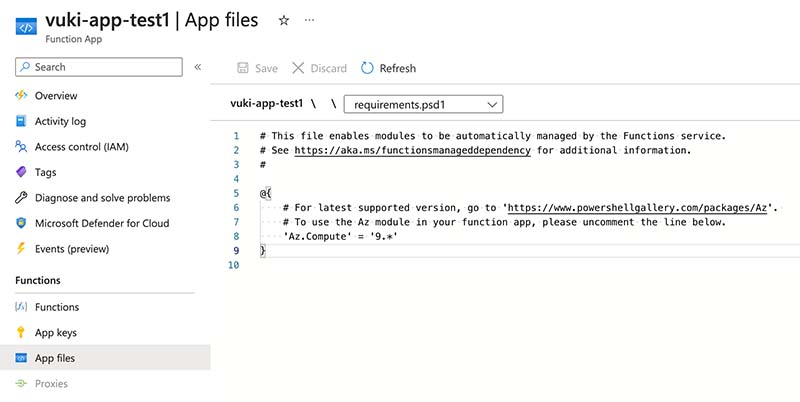 Import Modules to Azure Finction App