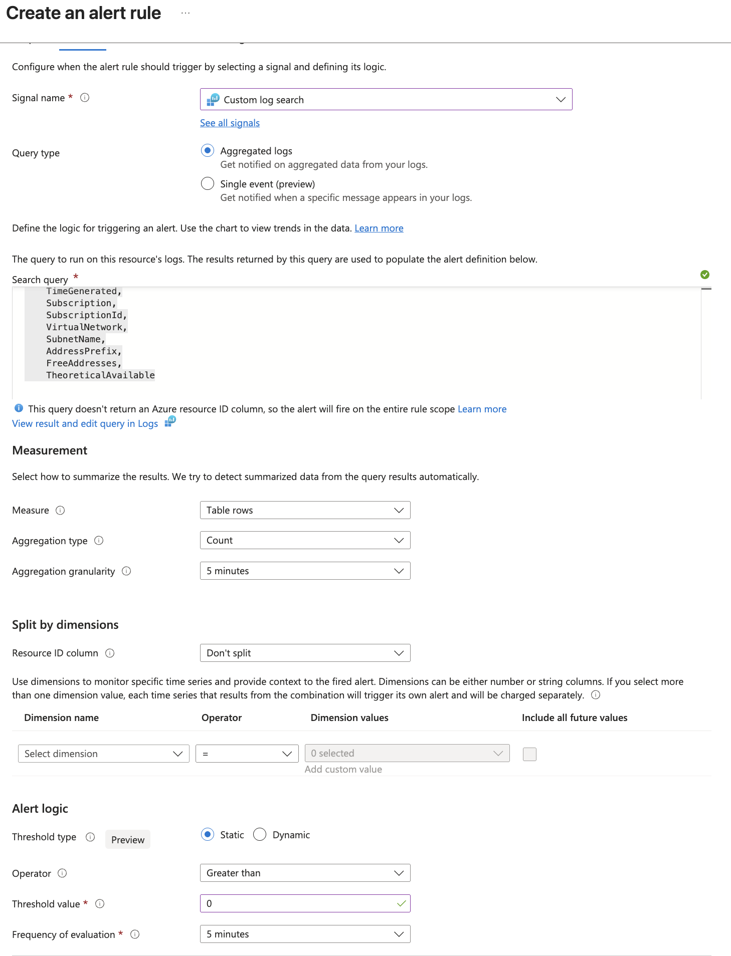 Azure Monitor Configuration